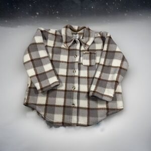 Koolaburra UGG Brushed Back Sherpa Size XL Cozy Shacket Birch Plaid